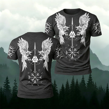 Sublimation Vintage Viking Tattoo Print Trendy T-Shirt
