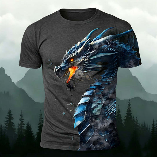 Sublimation Storm Dragon Graphic Cool Casual T-Shirt