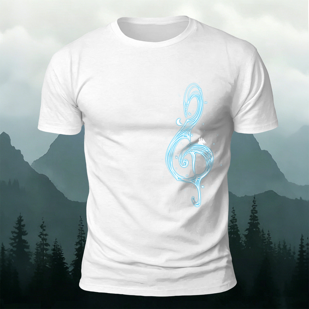 Music Note Print Casual Premium Cotton T-Shirt