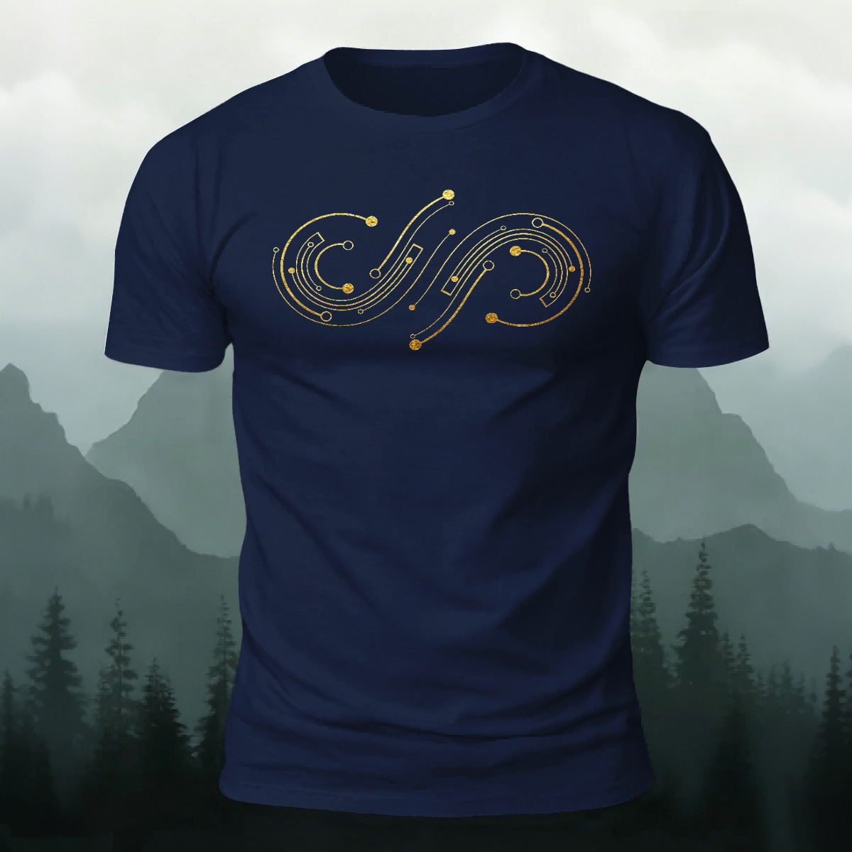 Minimalist Line Pattern Personality Premium Cotton T-Shirt