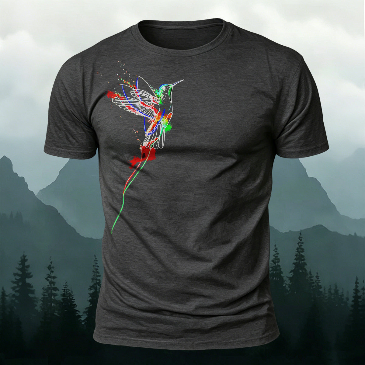 Colorful Flying Bird Natural Style 100% Cotton T-Shirt