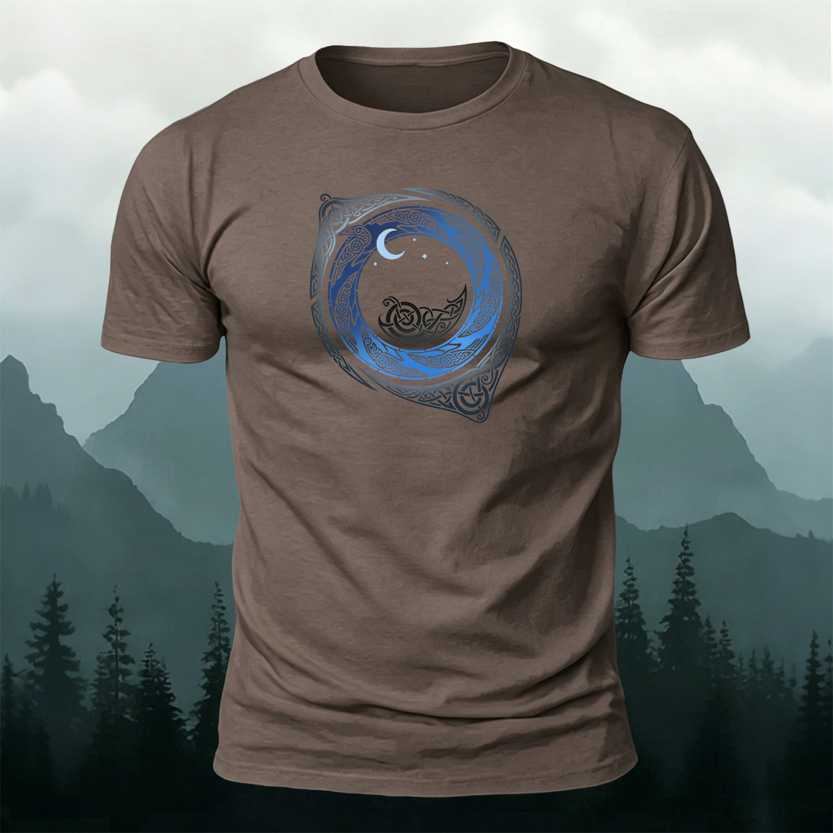 Spiral Mythical Totem Print Casual Cotton T-Shirt