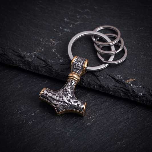 Stainless Steel Thor Hammer Viking Keychain