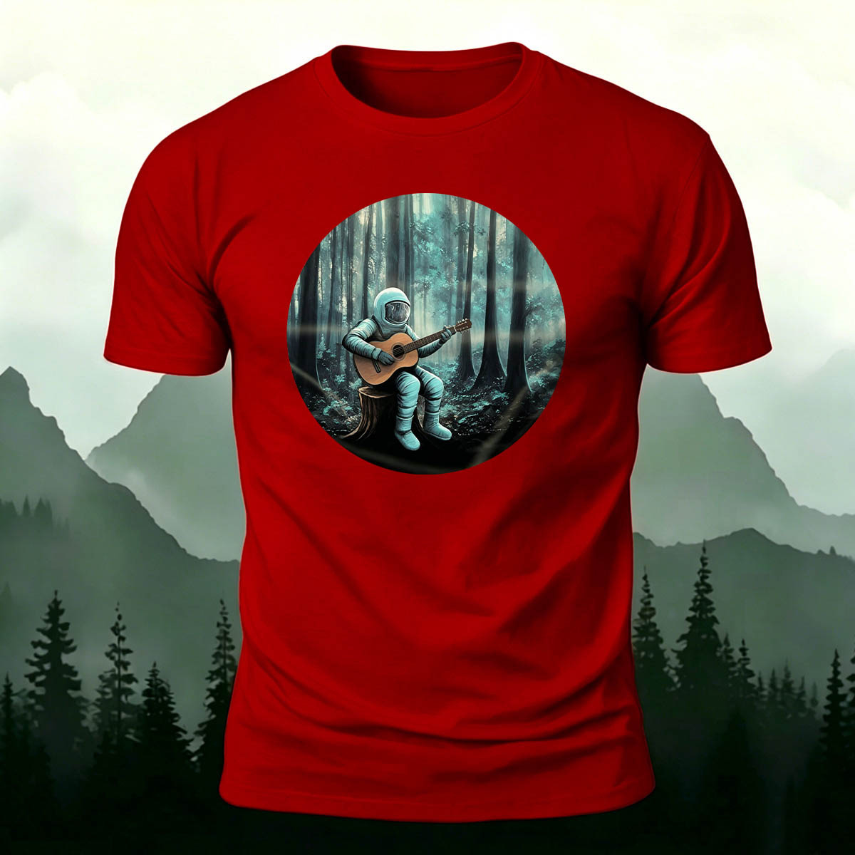 Fun Astronaut Print Fashion Premium Cotton T-Shirt
