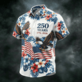 Independence Day Themed Eagle Pattern Casual Floral Shirt