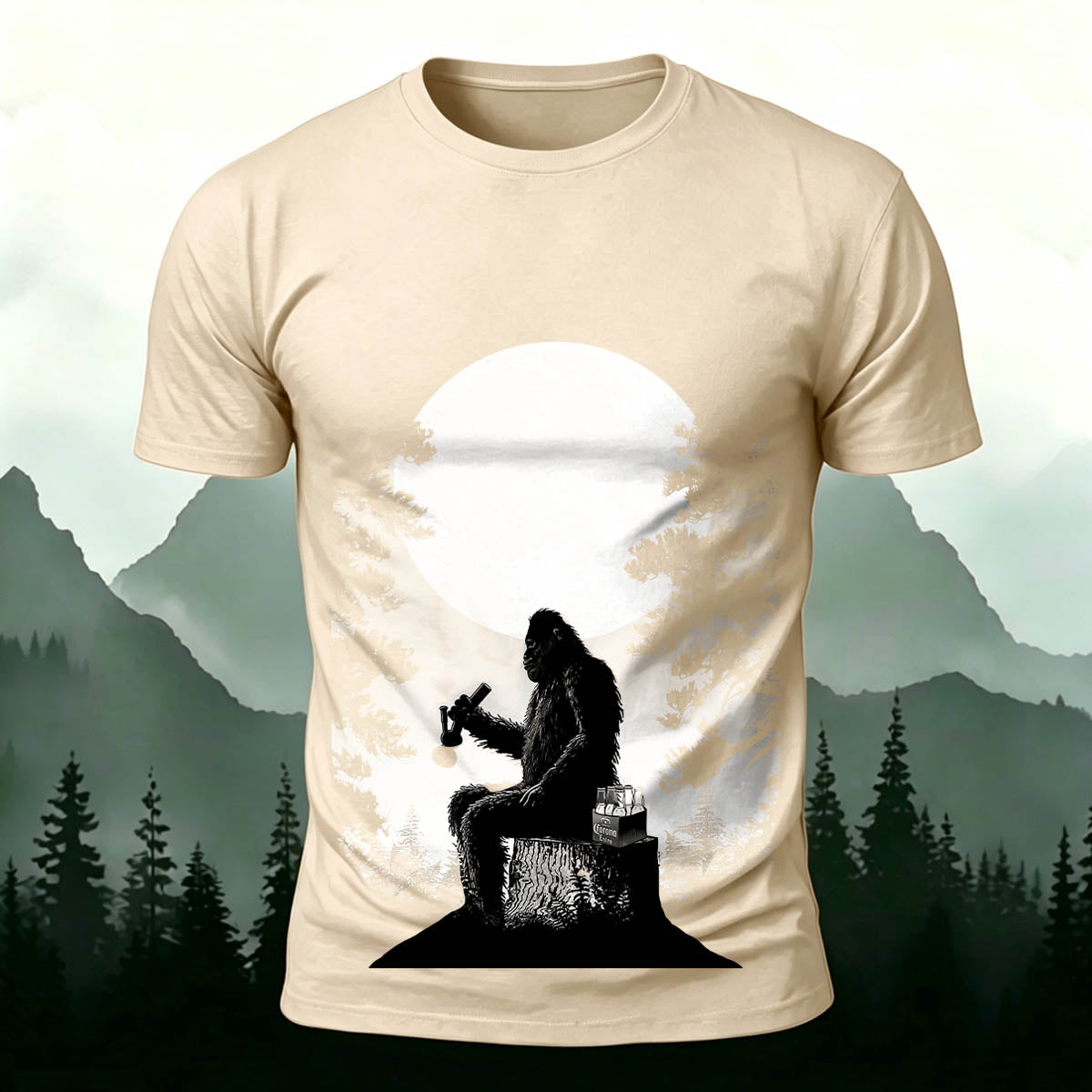 Fun Gorilla Print Natural Casual Comfortable T-Shirt