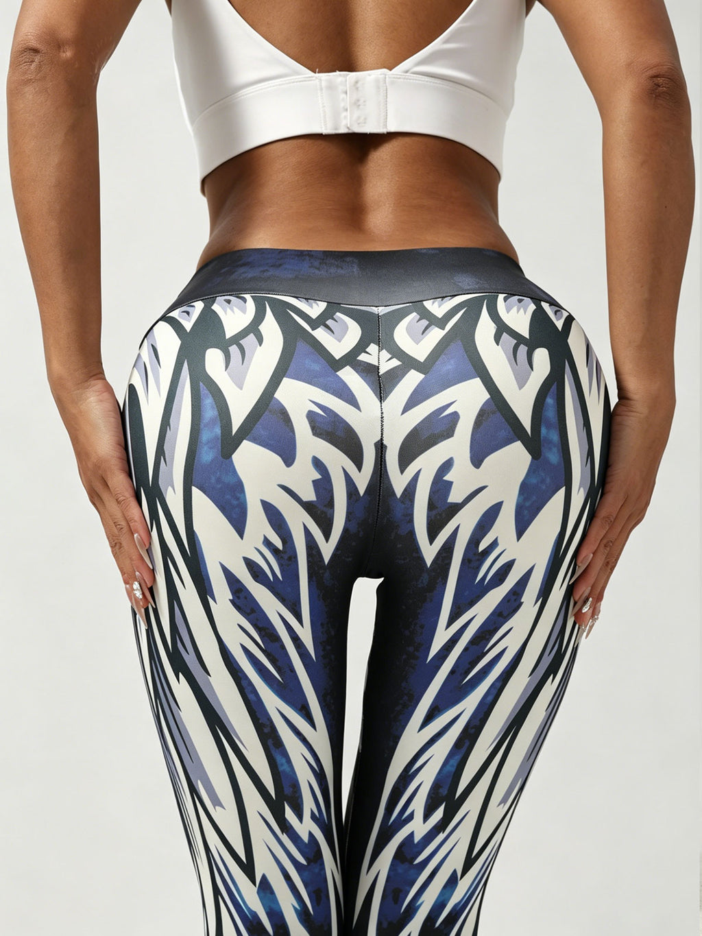 Wing Print High-Waist Slim Fit Butt-Lifting Yoga Pants
