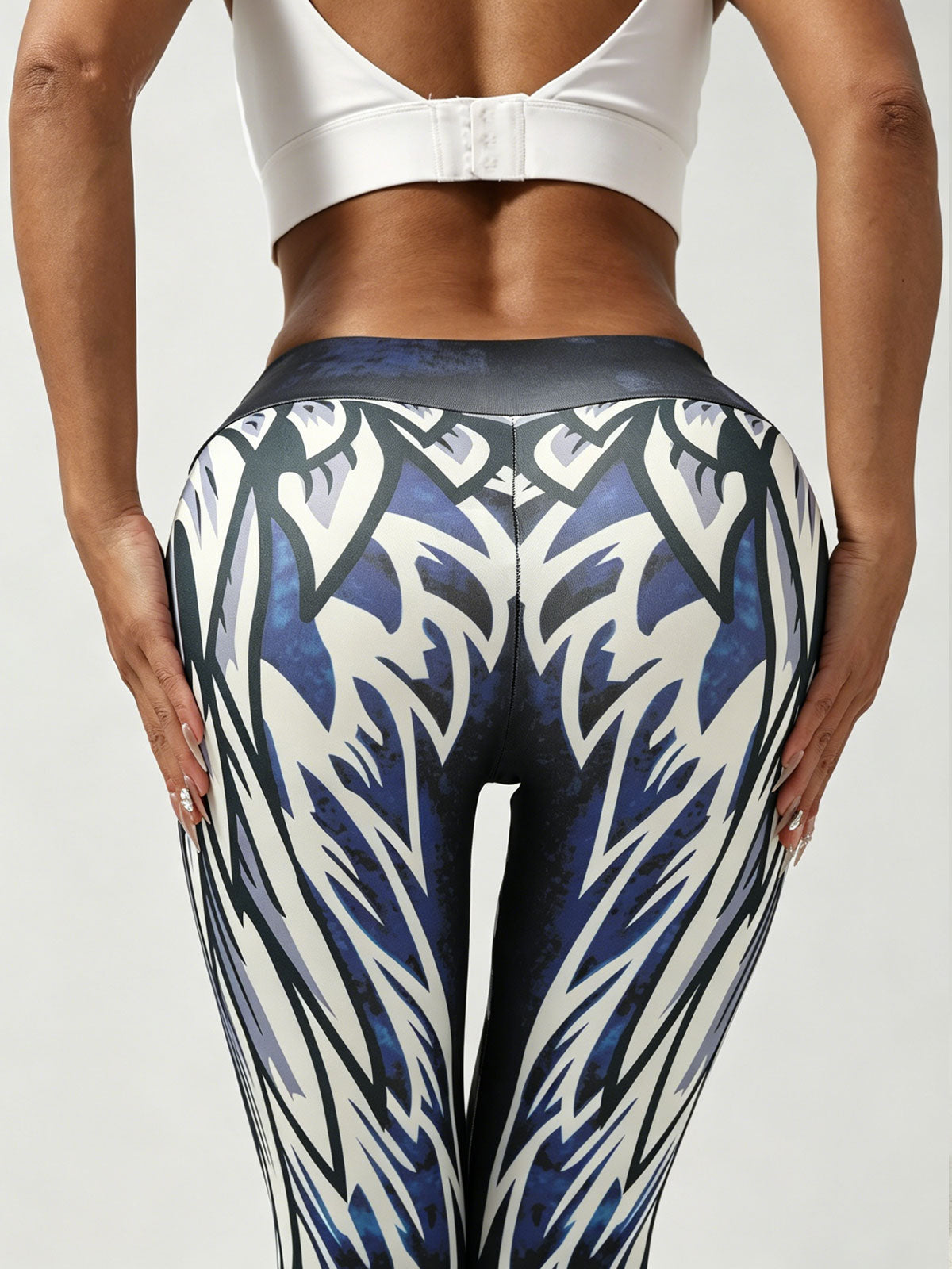 Wing Print High-Waist Slim Fit Butt-Lifting Yoga Pants