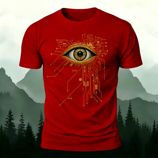 Cool Artistic Eyes Premium Cotton Casual T-shirt Red