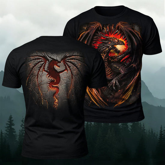 Dark Dragon Elemental Cotton Casual T-Shirt