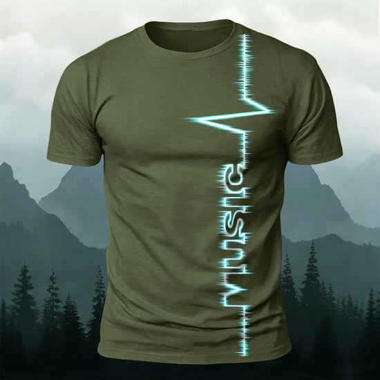 Trendy Electronic Music Print Casual T-Shirt AMG