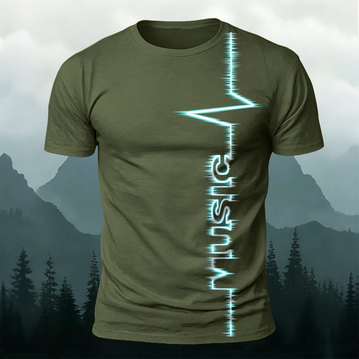 Trendy Electronic Music Print Casual T-Shirt AMG