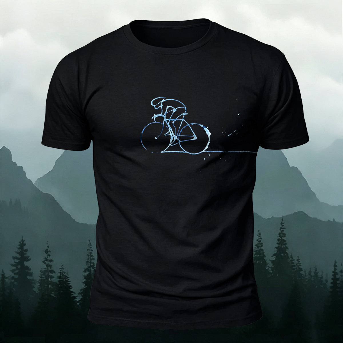 Simple Cycling Graphic Outdoor 100% Cotton T-Shirt