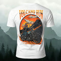 Skeleton Volcano Cycling Casual Cotton T-Shirt