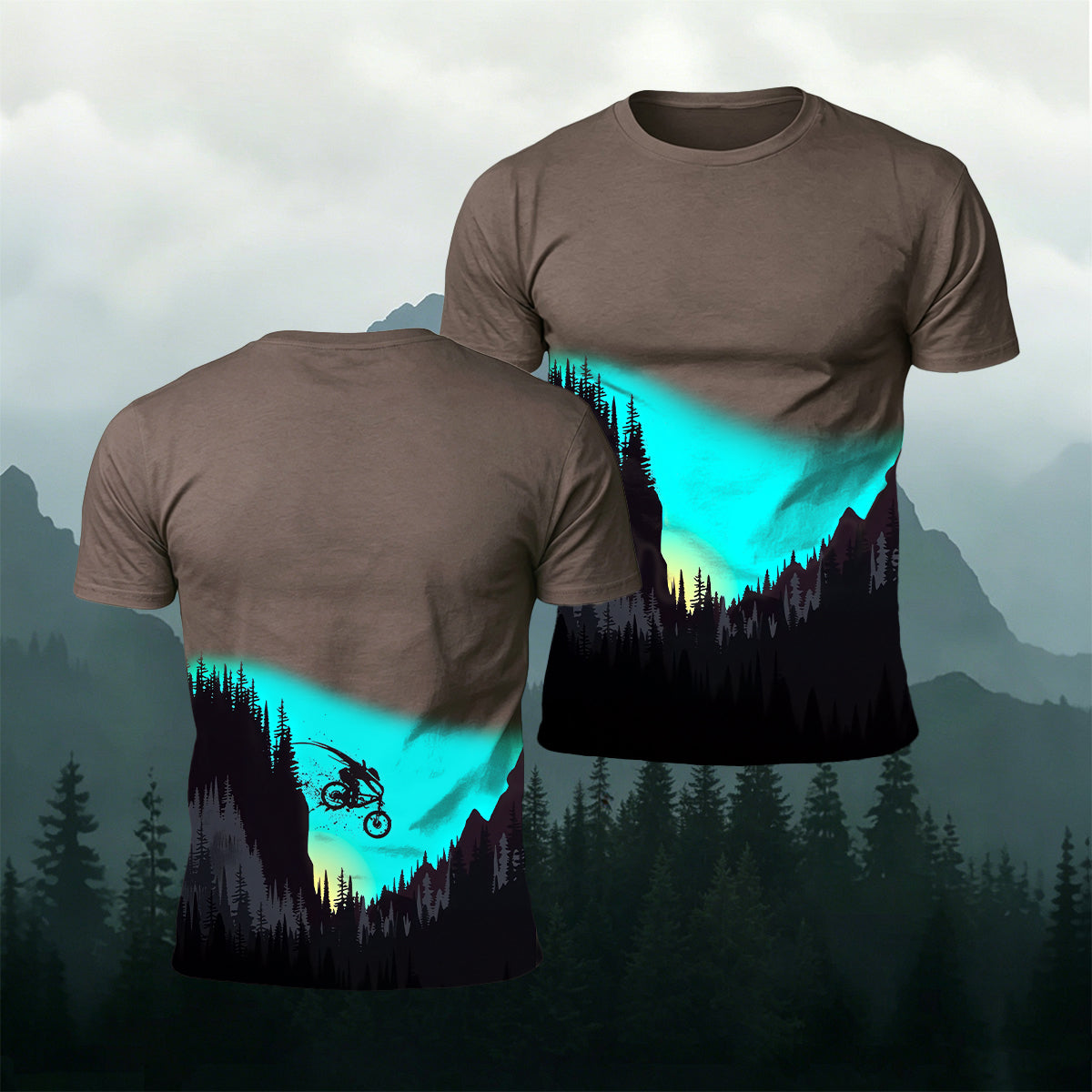 Outdoor Cycling Adventure Color-Block Casual T-Shirt