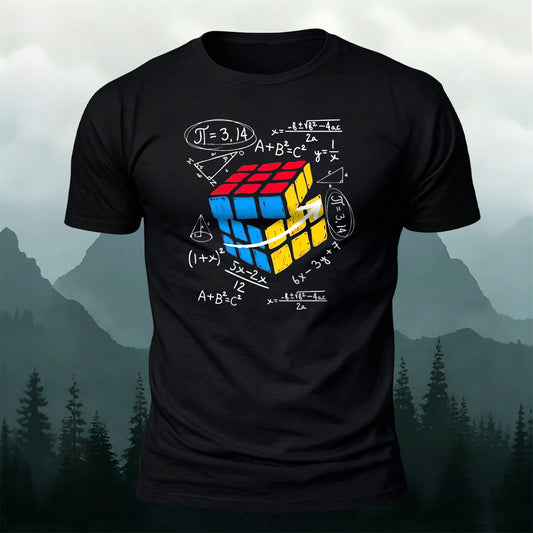 Premium Cotton Cube Algorithm Personality Graphic Tee