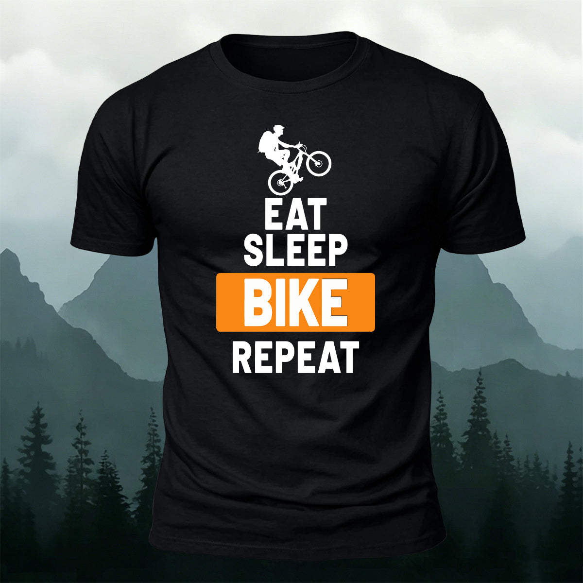 Eat Sleep and Ride Comfortable Outdoor Cotton T-Shirt