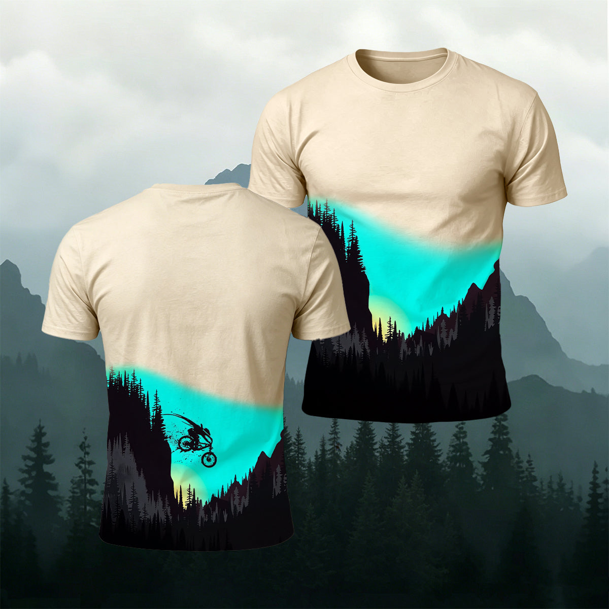 Outdoor Cycling Adventure Color-Block Casual T-Shirt