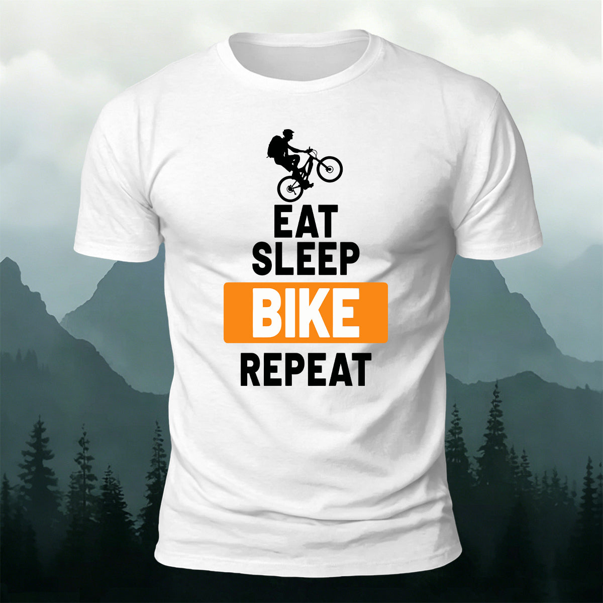 Eat Sleep and Ride Comfortable Outdoor Cotton T-Shirt