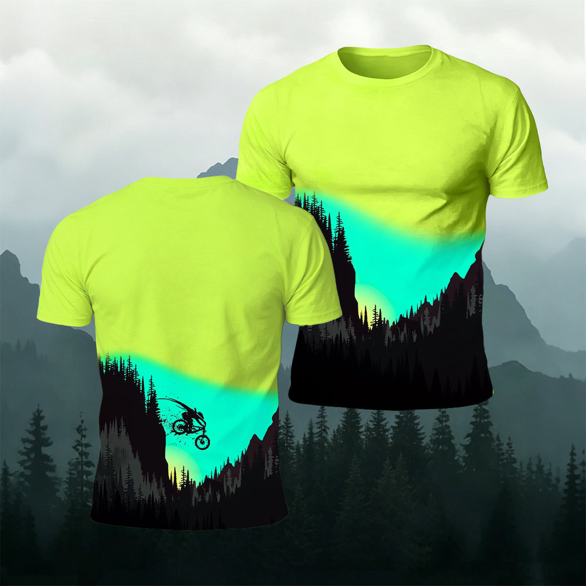 Outdoor Cycling Adventure Color-Block Casual T-Shirt