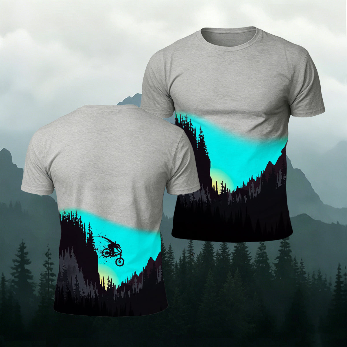 Outdoor Cycling Adventure Color-Block Casual T-Shirt