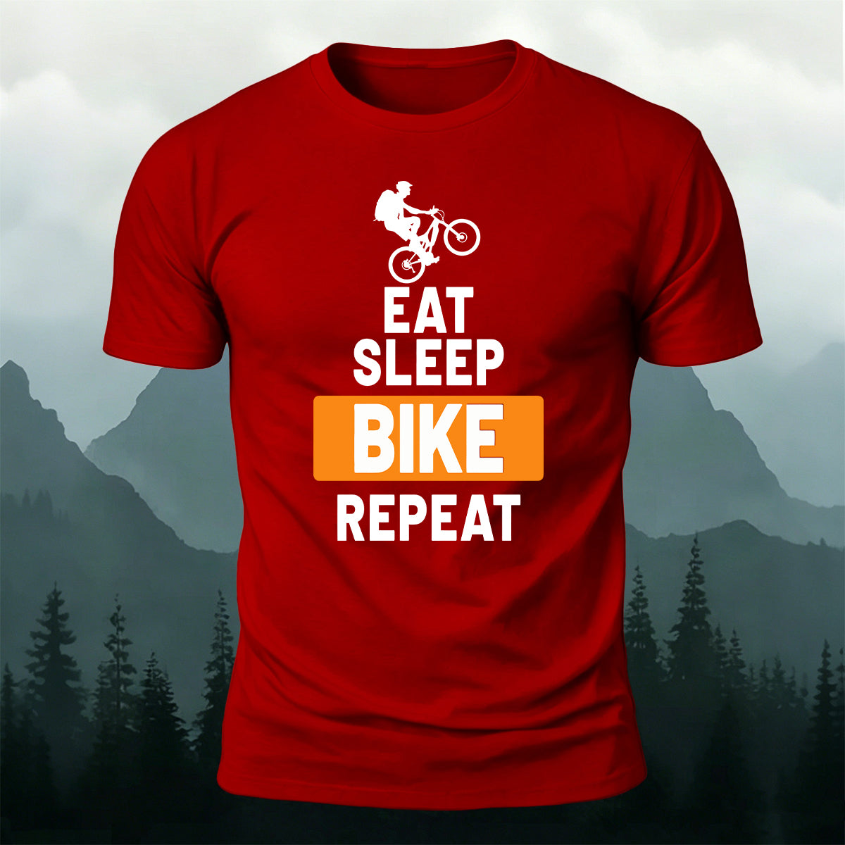 Eat Sleep and Ride Comfortable Outdoor Cotton T-Shirt