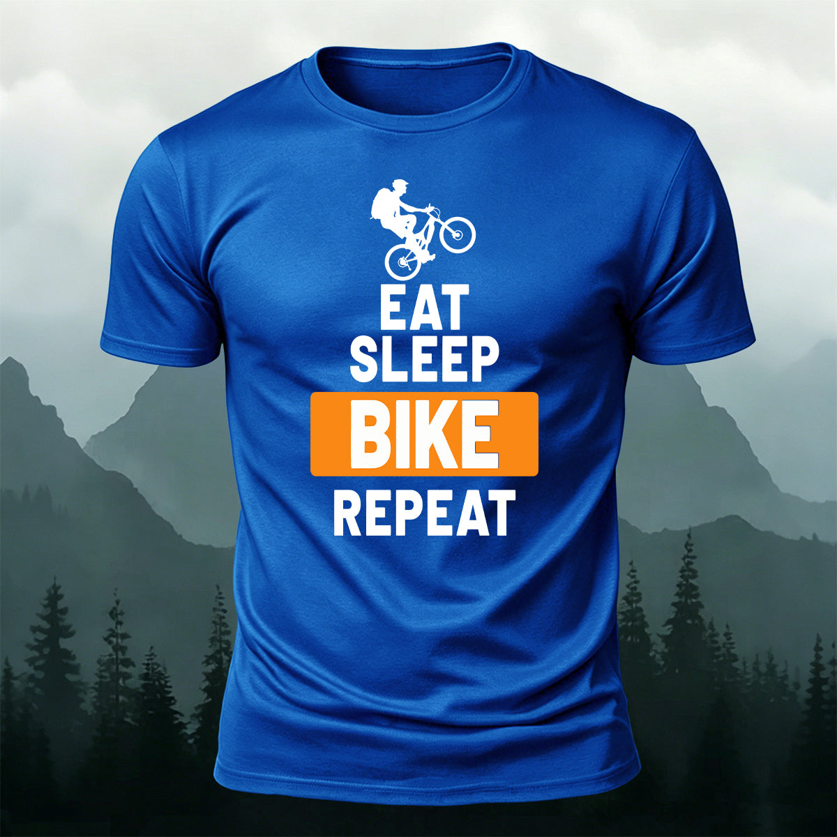 Eat Sleep and Ride Comfortable Outdoor Cotton T-Shirt
