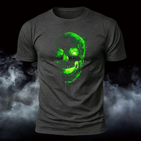 DTG Melted Skull Printed Short Sleeve T-Shirt