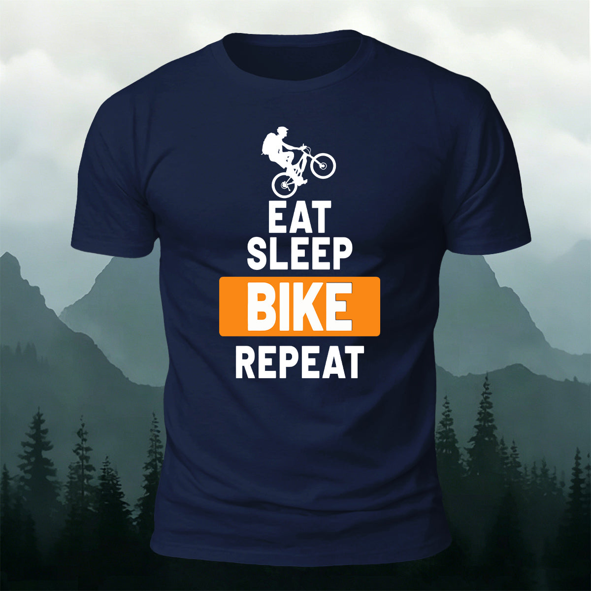 Eat Sleep and Ride Comfortable Outdoor Cotton T-Shirt