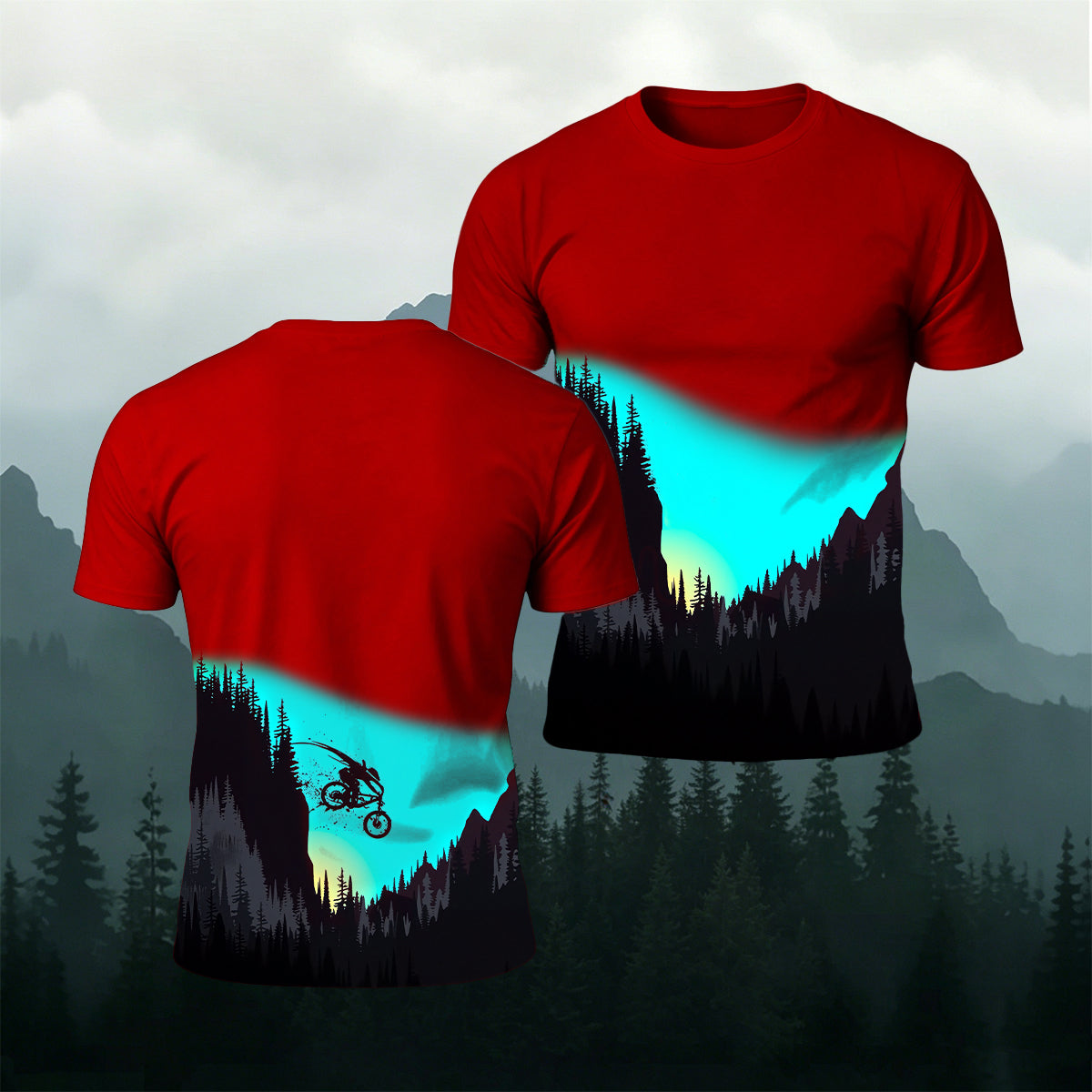 Outdoor Cycling Adventure Color-Block Casual T-Shirt