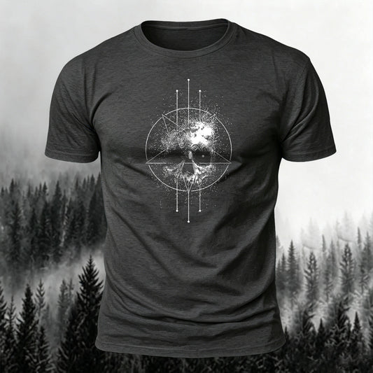 DTG Dark Skeleton Print Crew-Neck T-Shirt