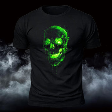 DTG Melted Skull Printed Short Sleeve T-Shirt