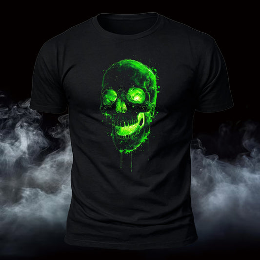 DTG Melted Skull Printed Short Sleeve T-Shirt