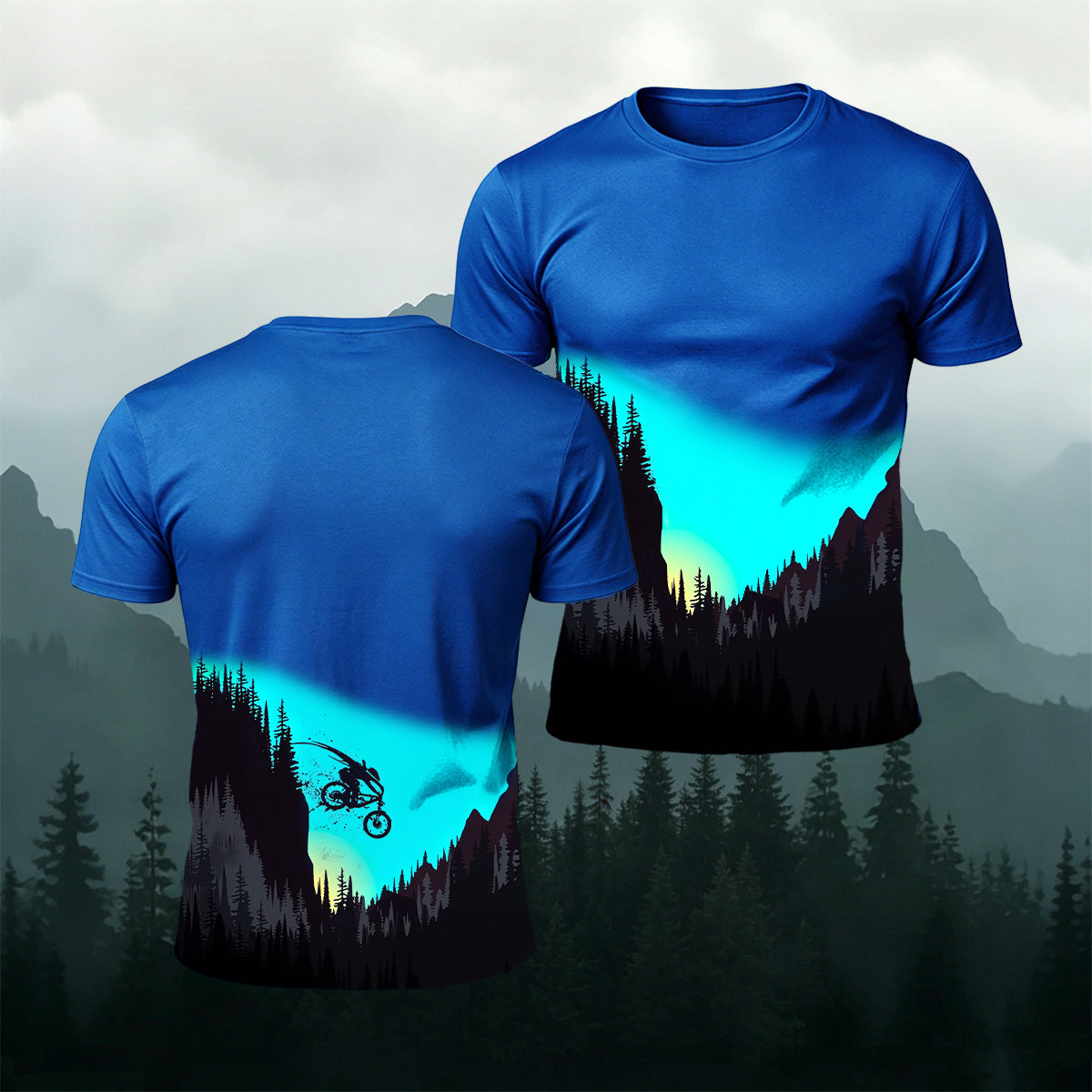 Outdoor Cycling Adventure Color-Block Casual T-Shirt