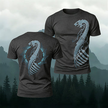 Sublimation Viking Dragon Pattern Fashion T-Shirt