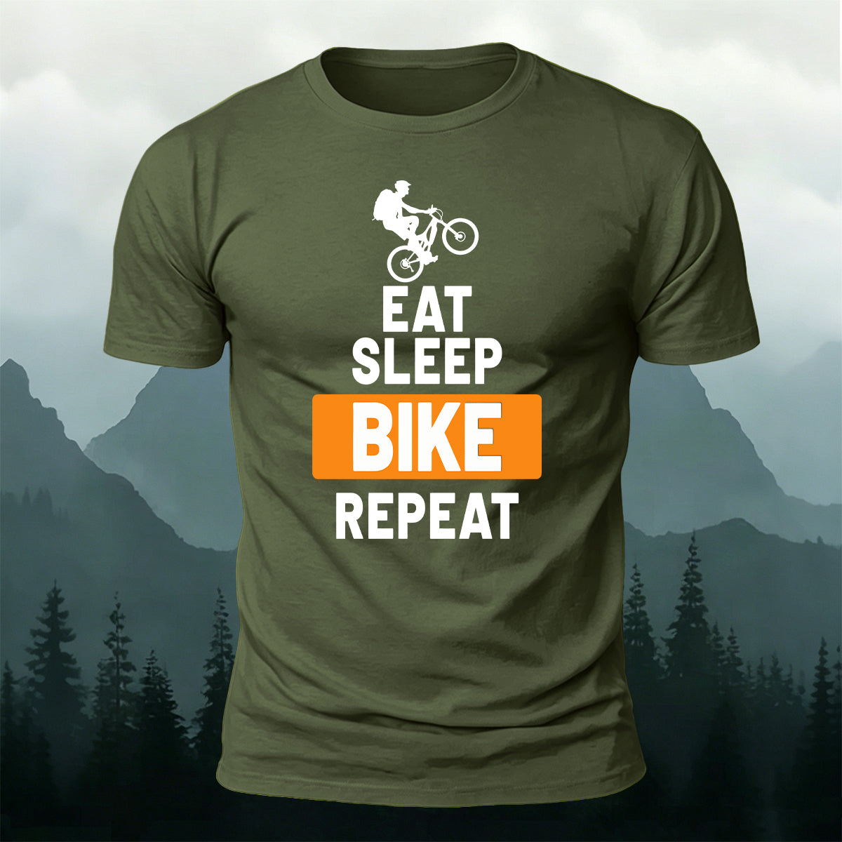Eat Sleep and Ride Comfortable Outdoor Cotton T-Shirt