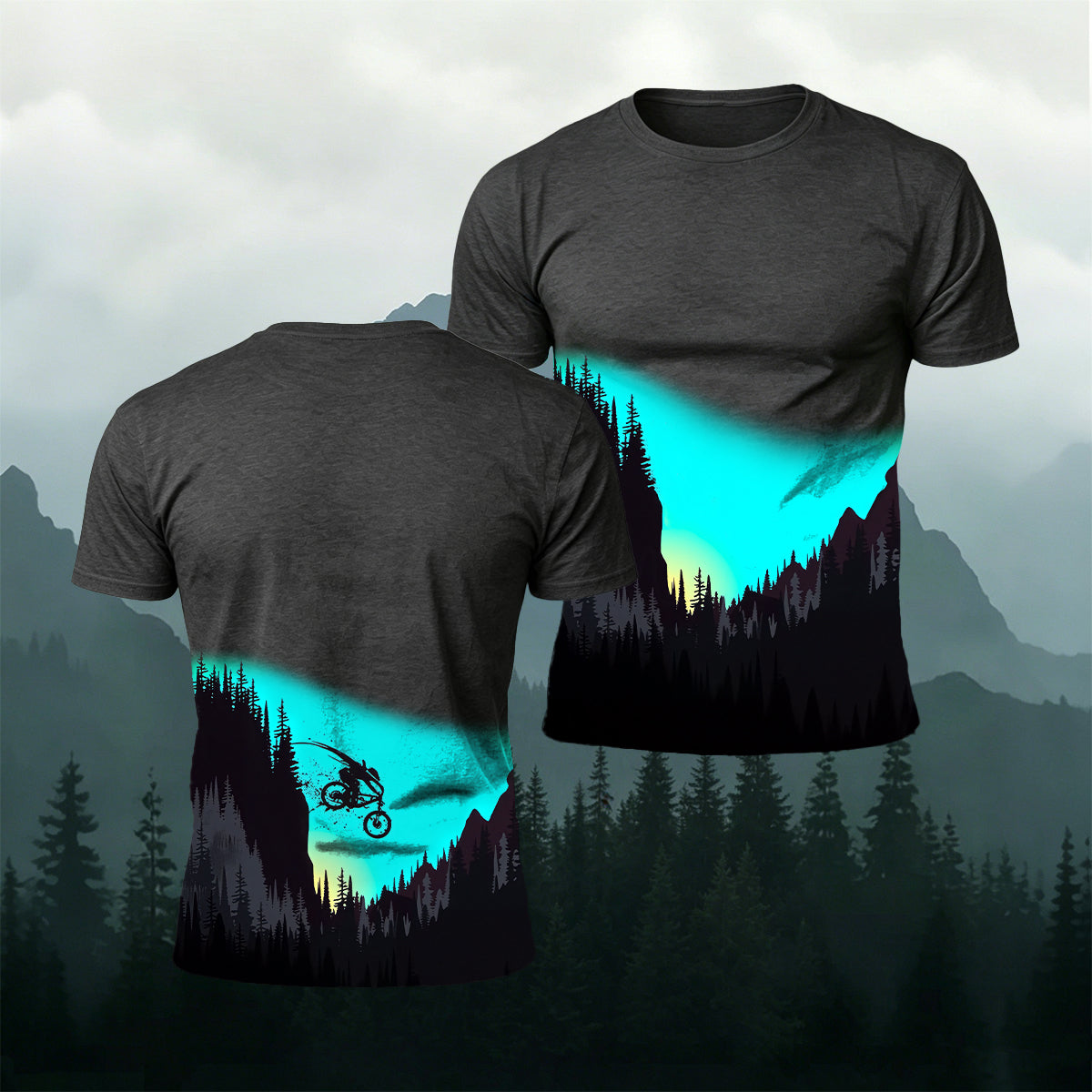 Outdoor Cycling Adventure Color-Block Casual T-Shirt