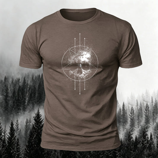 DTG Dark Skeleton Print Crew-Neck T-Shirt