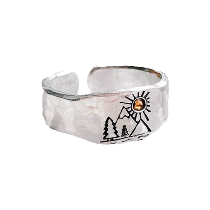 Vintage Sunset Valley Champagne Gem Creative Ring