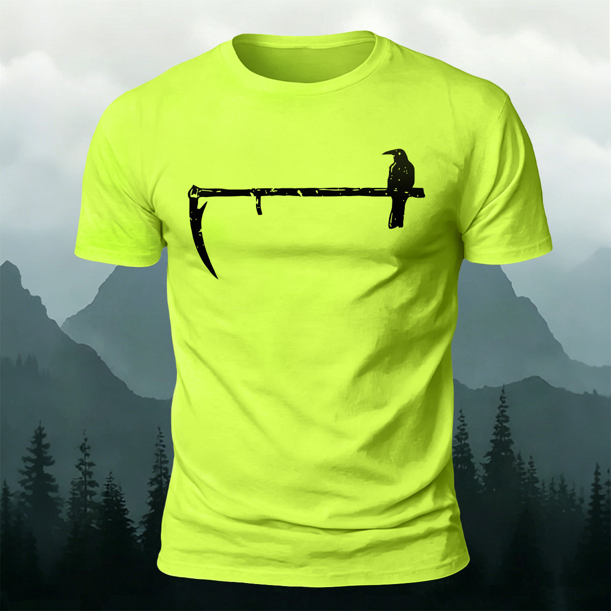 Lonely Bird Standing Scythe Casual Cotton T-Shirt