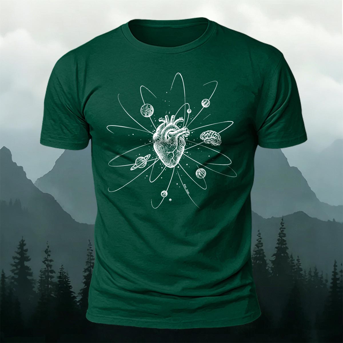 Fun Heart-Printed Casual Cotton T-Shirt