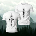 Cosmic and Nature Print Casual Cotton T-Shirt