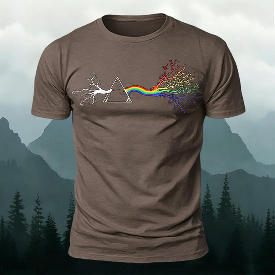 Colorful Tree Print Premium Cotton Round Neck T-Shirt CO
