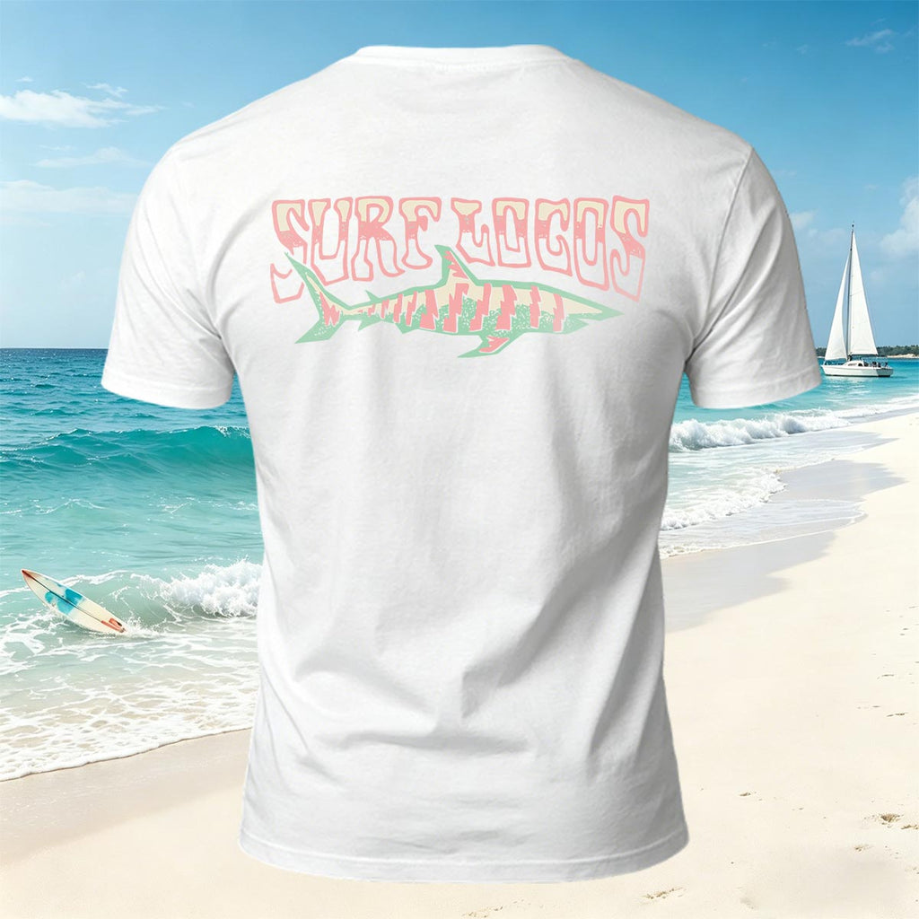 Retro Minimalist Fish-pattern Breathable Seaside T-shirt