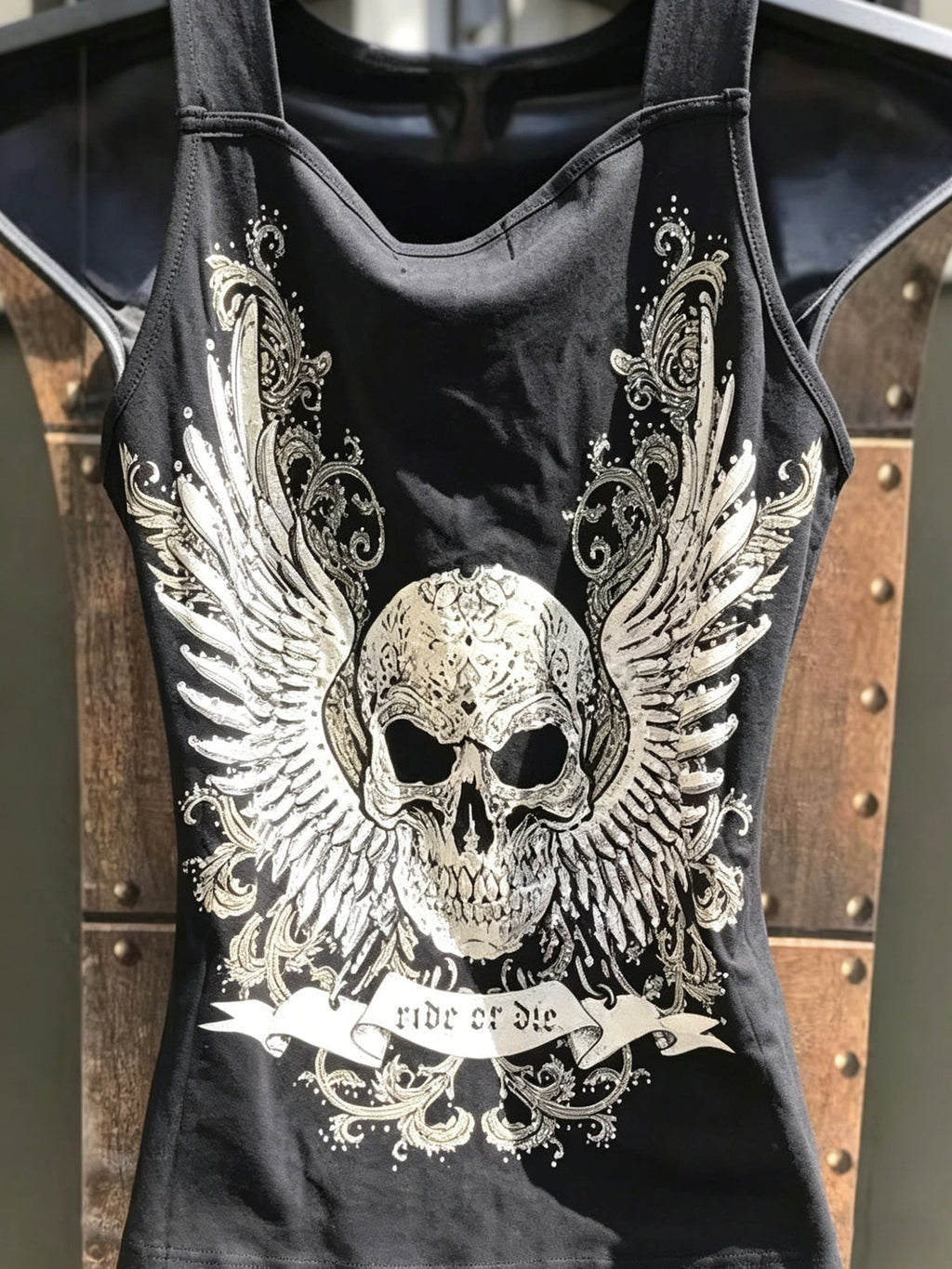 Fashion Dark Skull Print Sleeveless Vest