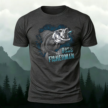 Retro Fish Fossil Print Comfortable Cotton T-Shirt