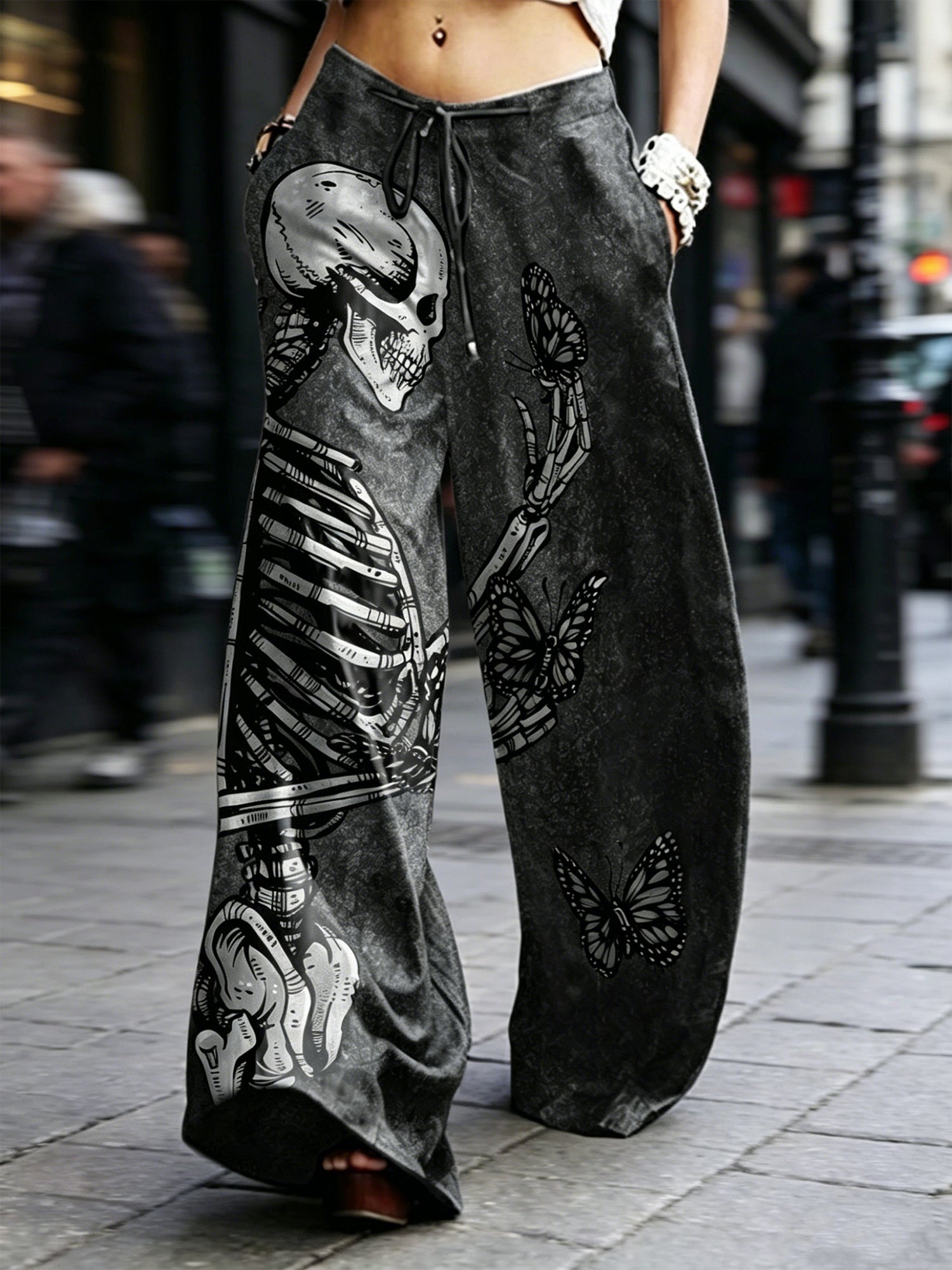 Dark Rock-style Straight-leg High-waist Work Pants