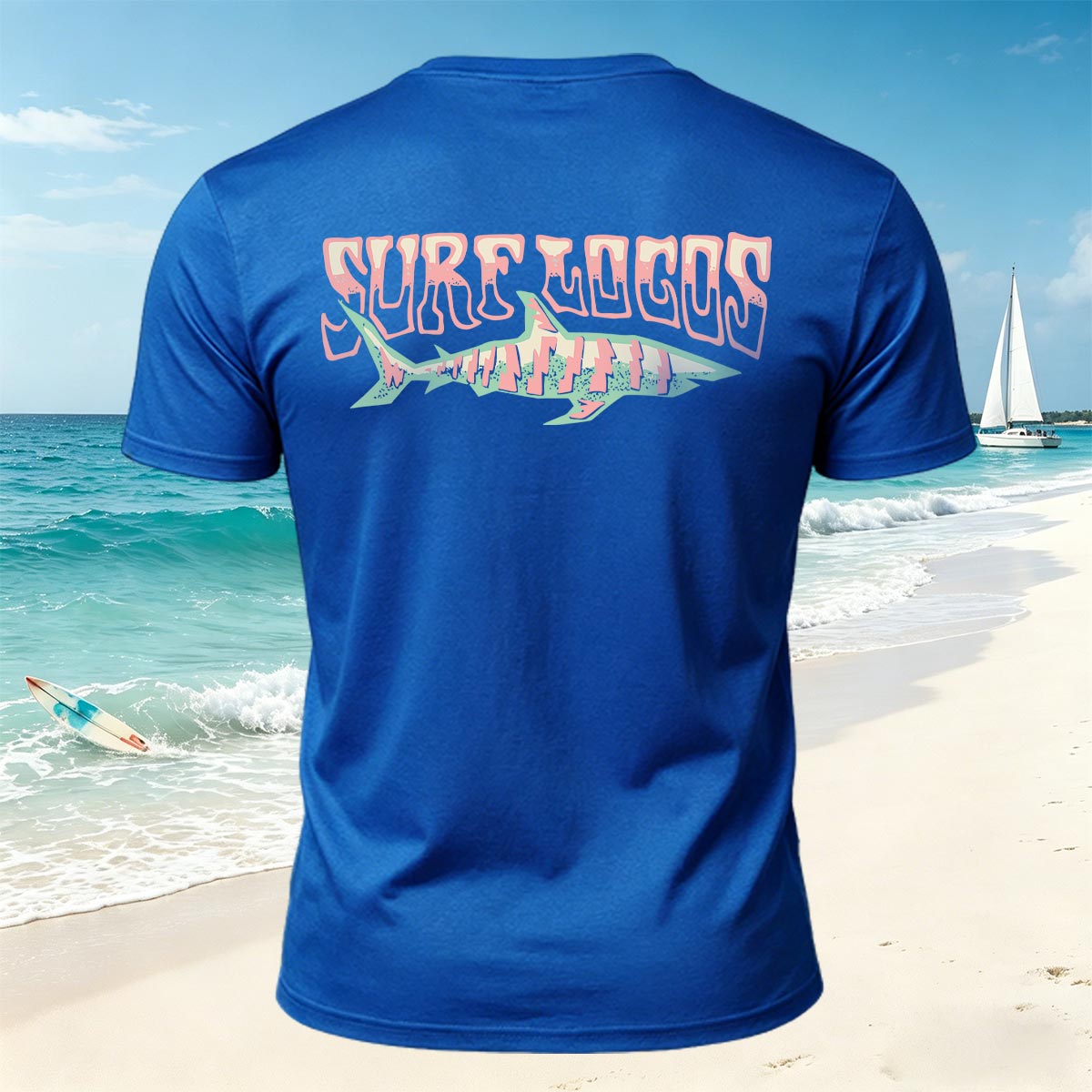 Retro Minimalist Fish-pattern Breathable Seaside T-shirt