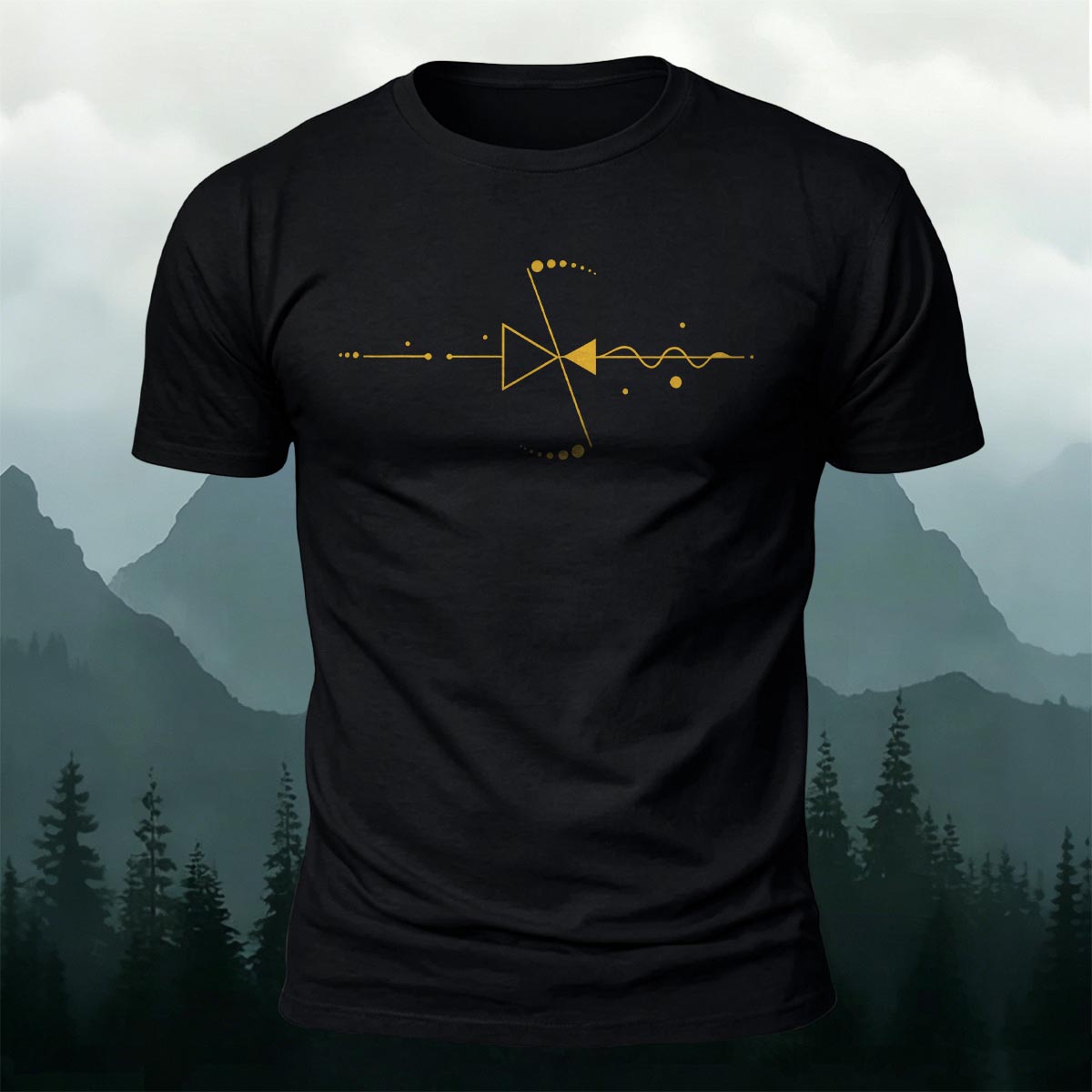 Simple Geometric Print Casual 100% Cotton T-Shirt
