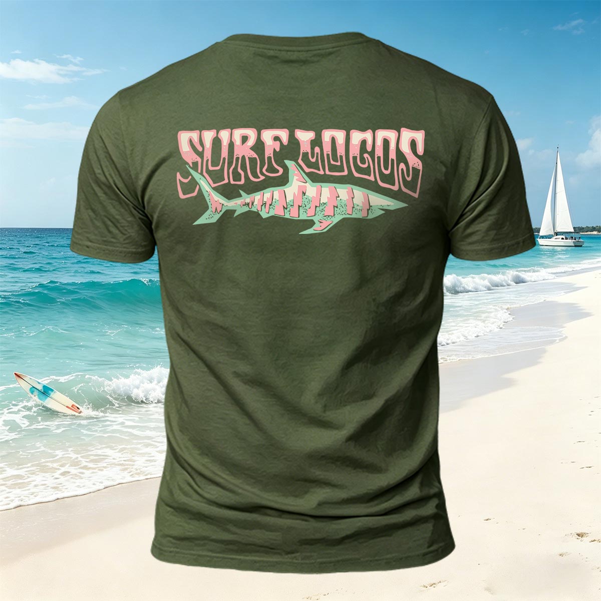 Retro Minimalist Fish-pattern Breathable Seaside T-shirt